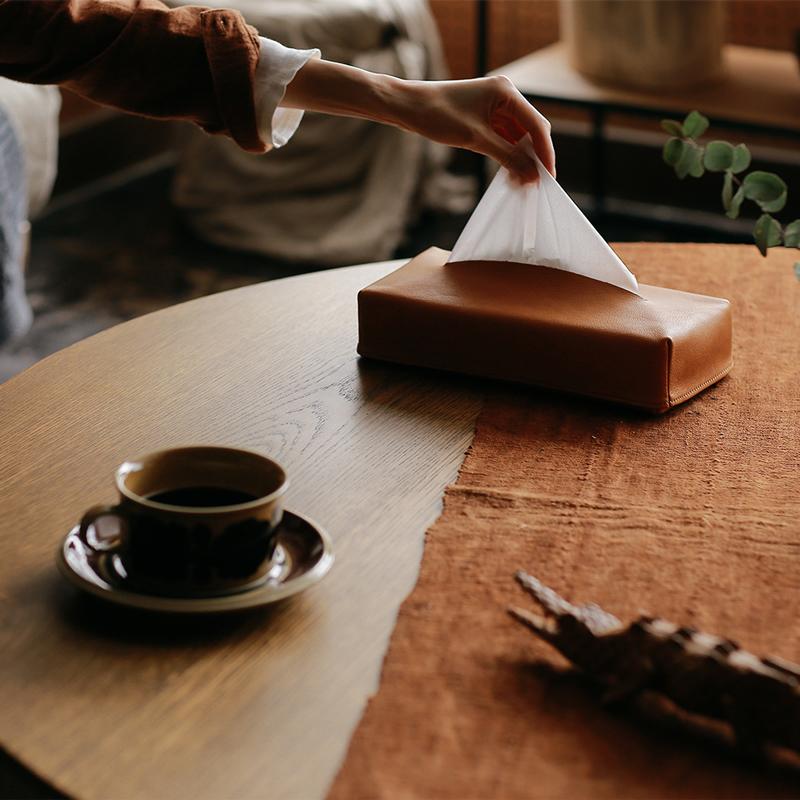 レザー ティッシュケース ティッシュボックス 牛革 蓋付き 北欧