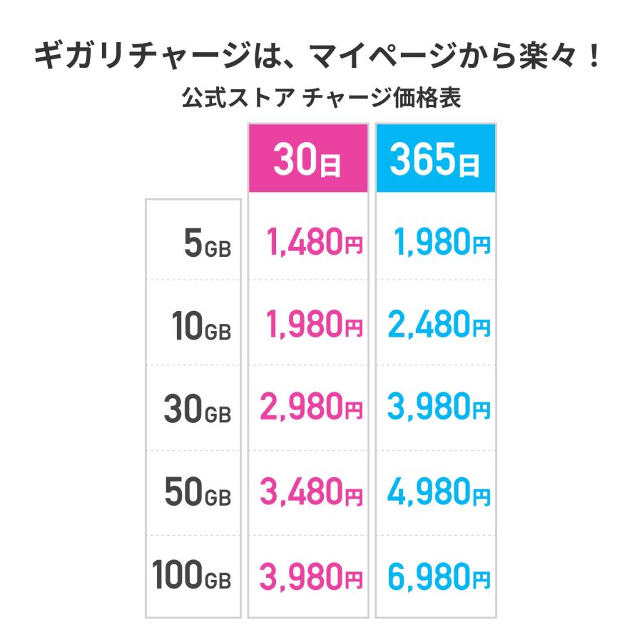 リチャージWiFi 【リチャージWiFi専用】100ギガ_365日 リチャージ
