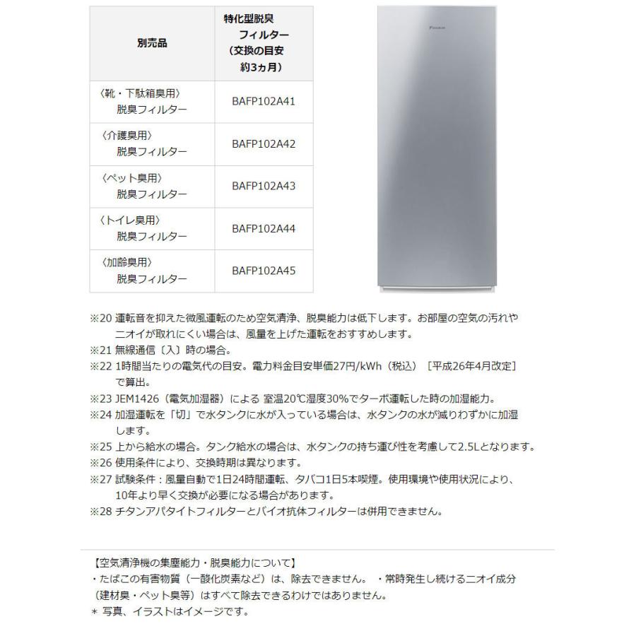 ダイキン 加湿空気清浄機 UVストリーマ空気清浄 ACKB70Y-S シルバー