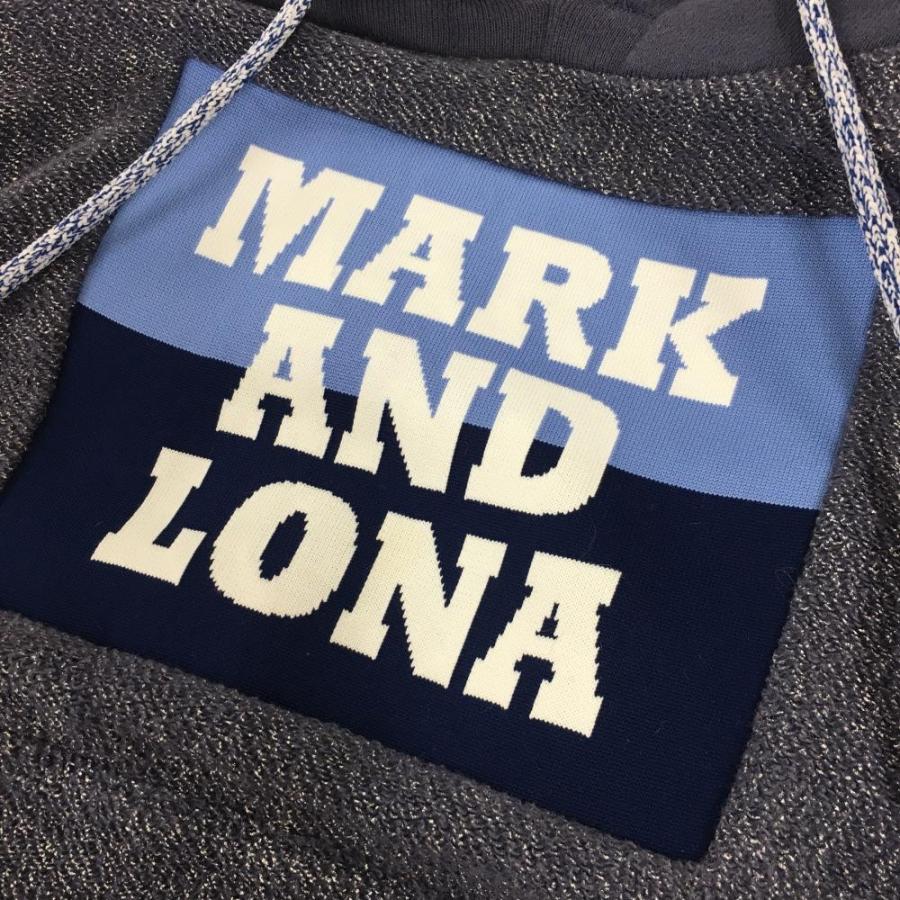 MARK&LONA（マークアンドロナ） パーカー グレーパープル系×白