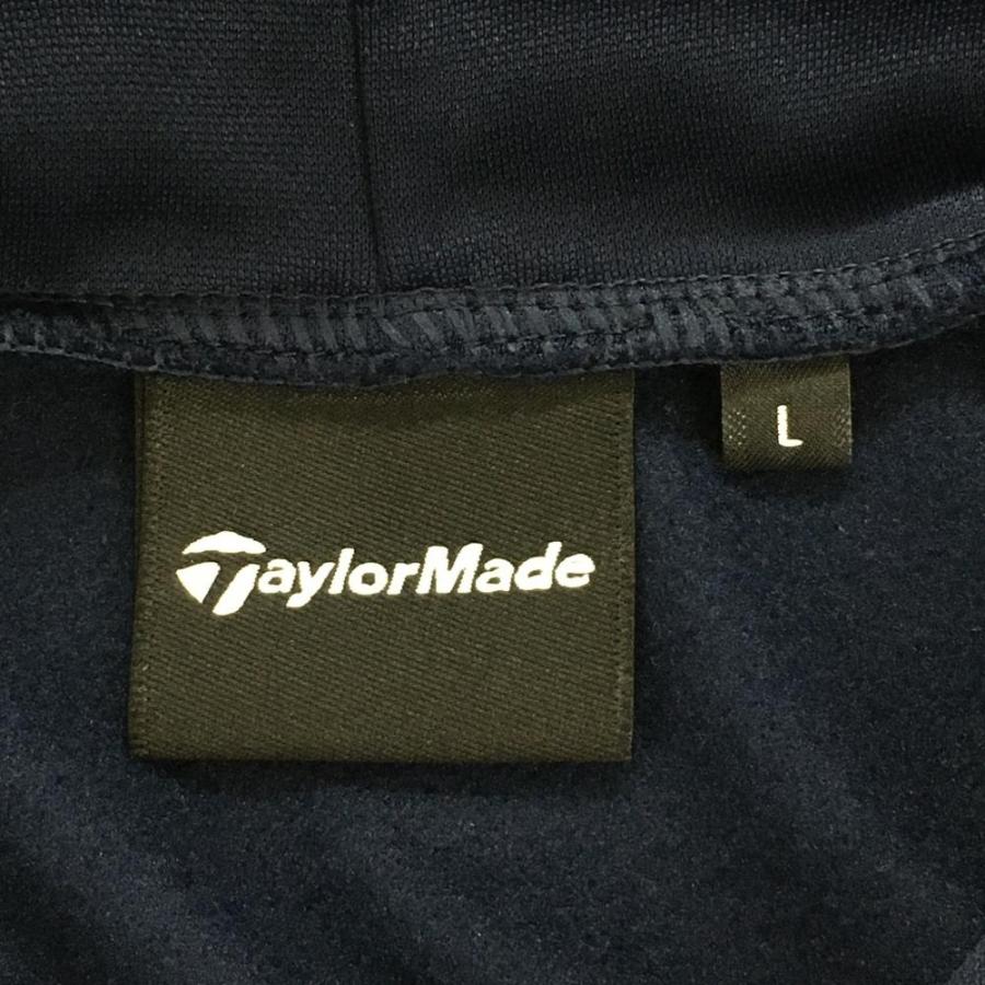 テーラーメイド パーカー ネイビー×白 ロゴプリント 裏起毛 トレーナー