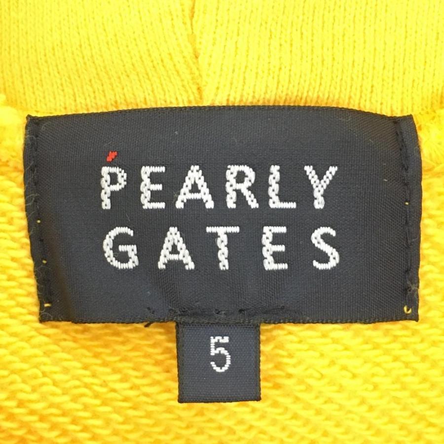 パーリーゲイツ パーカー イエロー×グレー フード紐ロゴ スウェット