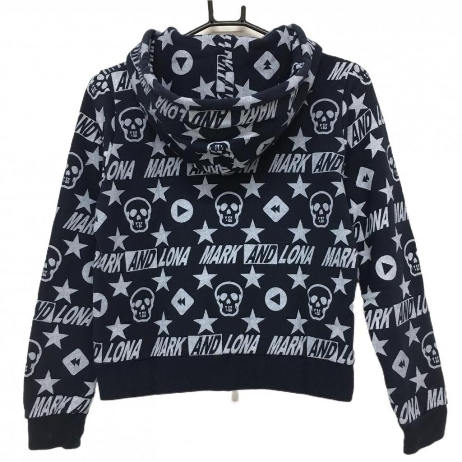 MARK&LONA（マークアンドロナ） ジップパーカー ネイビー×白 総柄