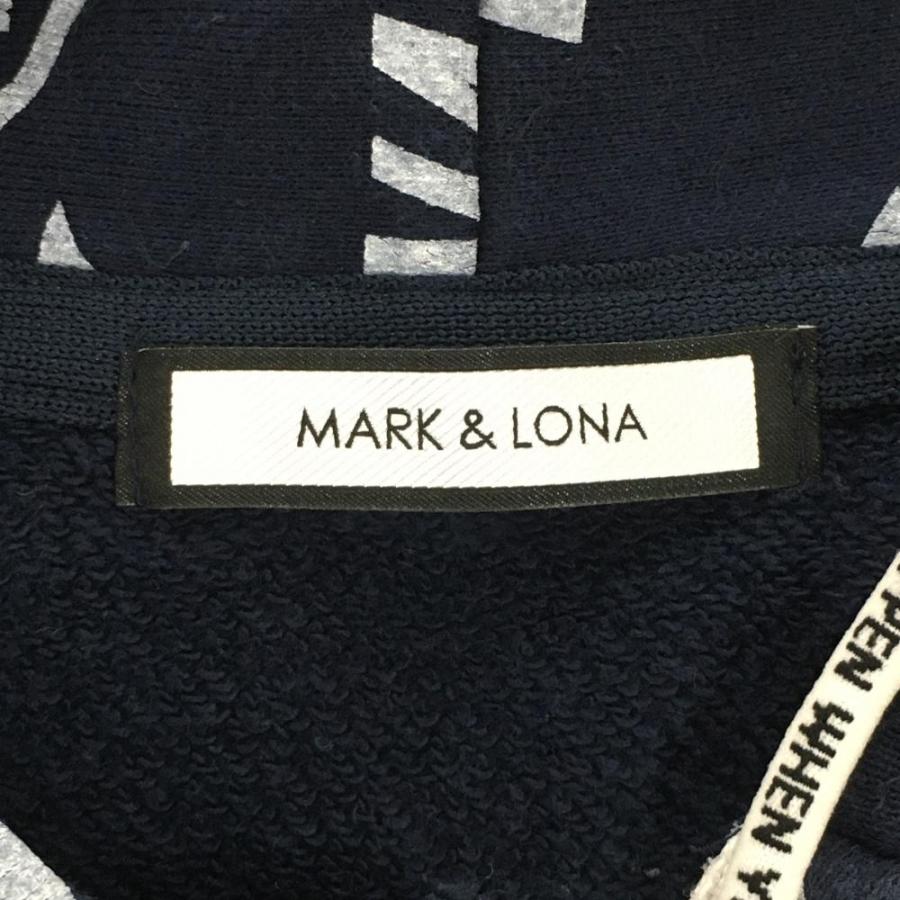 MARK&LONA（マークアンドロナ） ジップパーカー ネイビー×白 総柄