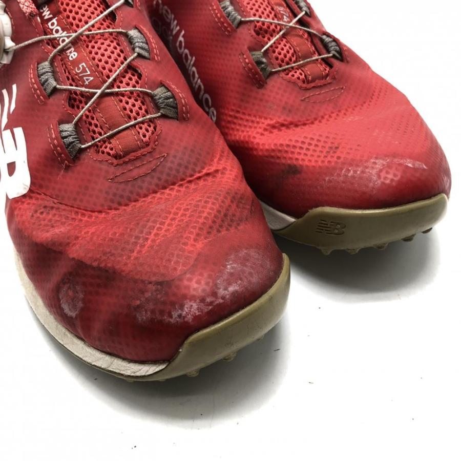 ニューバランスゴルフ ゴルフシューズ レッド×白 ボア MGBF574R メンズ