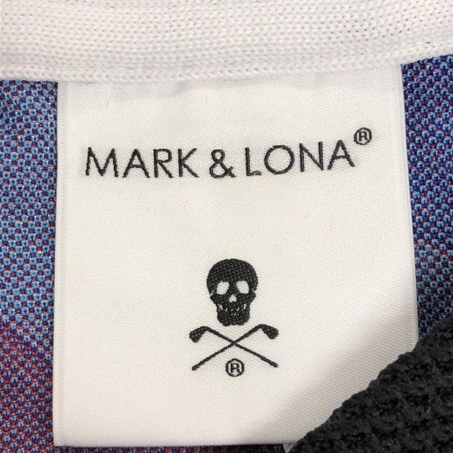MARK&LONA（マークアンドロナ） 半袖ポロシャツ ブルー×レッド メンズ