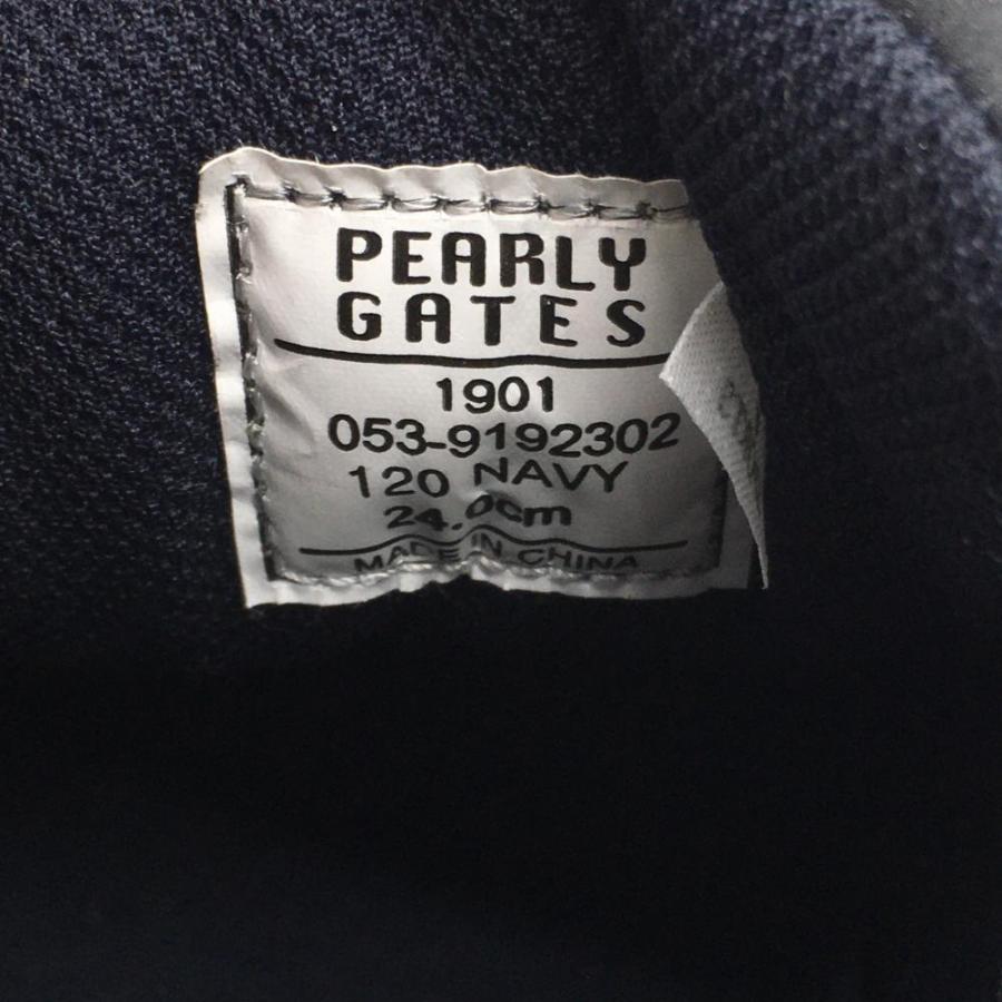 PEARLY GATES（パーリーゲイツ） ゴルフシューズ ネイビー×白 ロゴ 053
