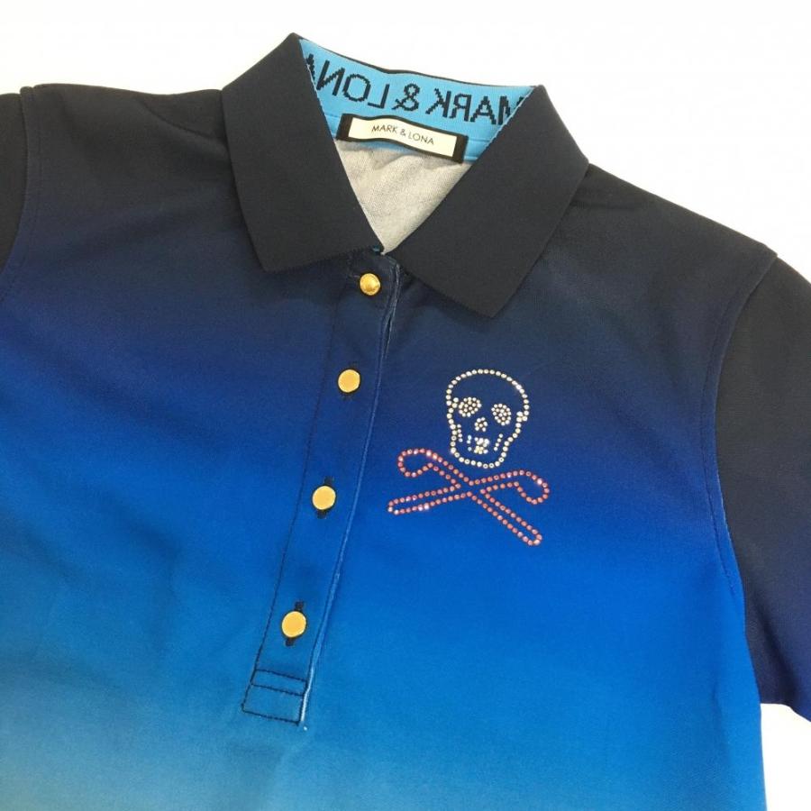 MARK&LONA（マークアンドロナ） 半袖ポロシャツ ネイビー×ライトブルー