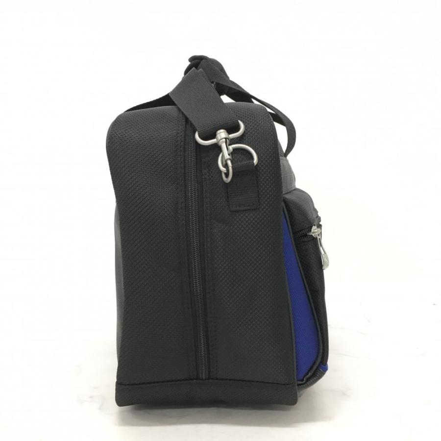 クリーブランド 2WAYボストンバッグ 黒×ブルー シューズ収納 外