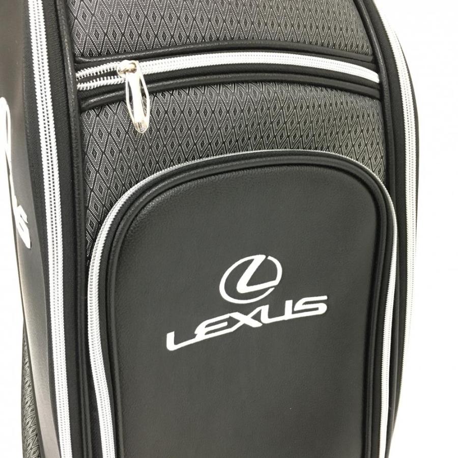 レクサス キャディバッグ 黒×シルバー 一部柄 9型ゴルフ LEXUS（未使用