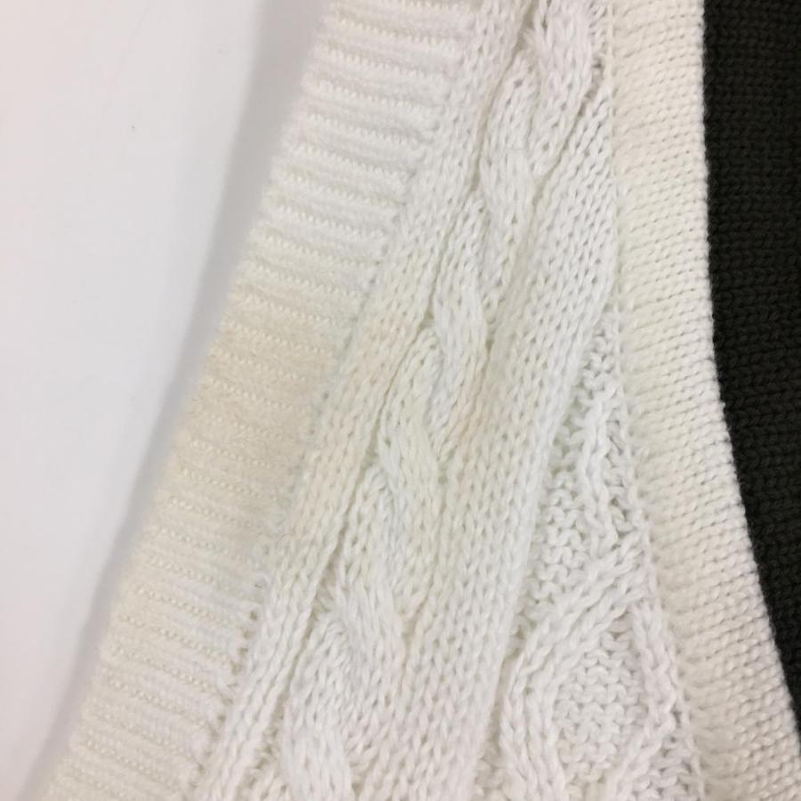 PEARLY GATES（パーリーゲイツ） ニットベスト 白×ライトグリーン