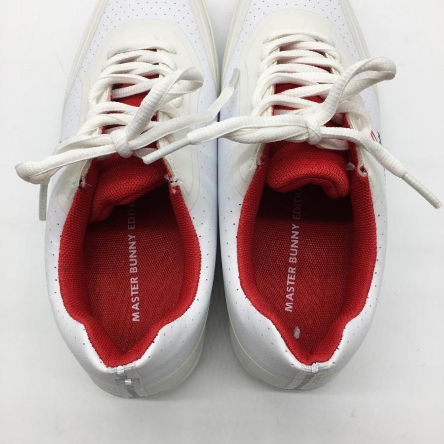 新品】マスターバニー ゴルフシューズ 白×レッド 158-9992202 スパイク