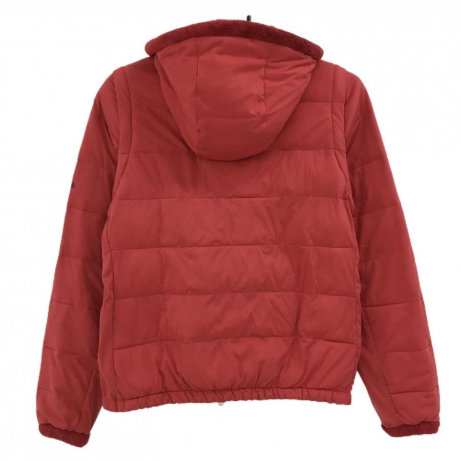 adidas（アディダス） フード付き2WAY中綿ジャケット レッド ロゴ
