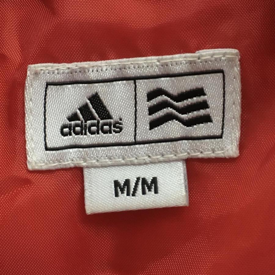 adidas（アディダス） フード付き2WAY中綿ジャケット レッド ロゴ