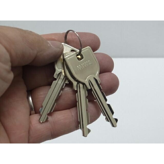 ミワロック U9シリンダー 既製純正子鍵3本セット(既製品のためキー番号