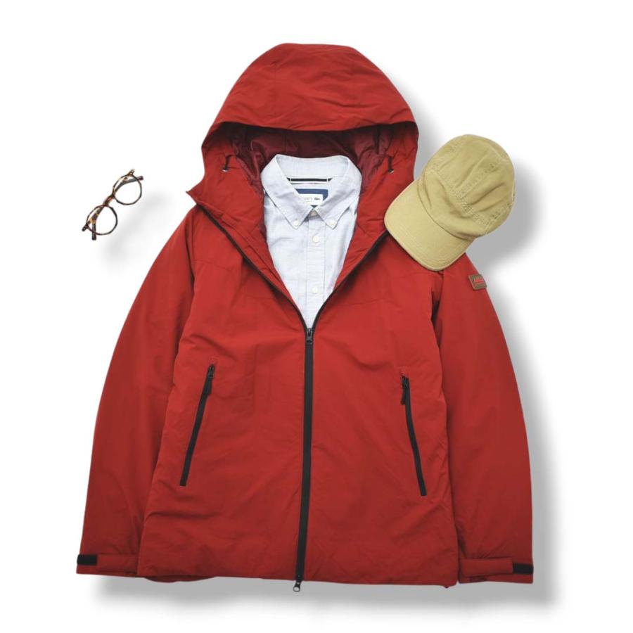 AIGLE（エーグル） フード付き ダウン ジャケット S レッド : 古着屋
