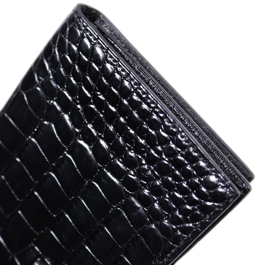 美品 HERMES エルメス ベアンスフレ 長財布 クロコ アリゲーター 黒