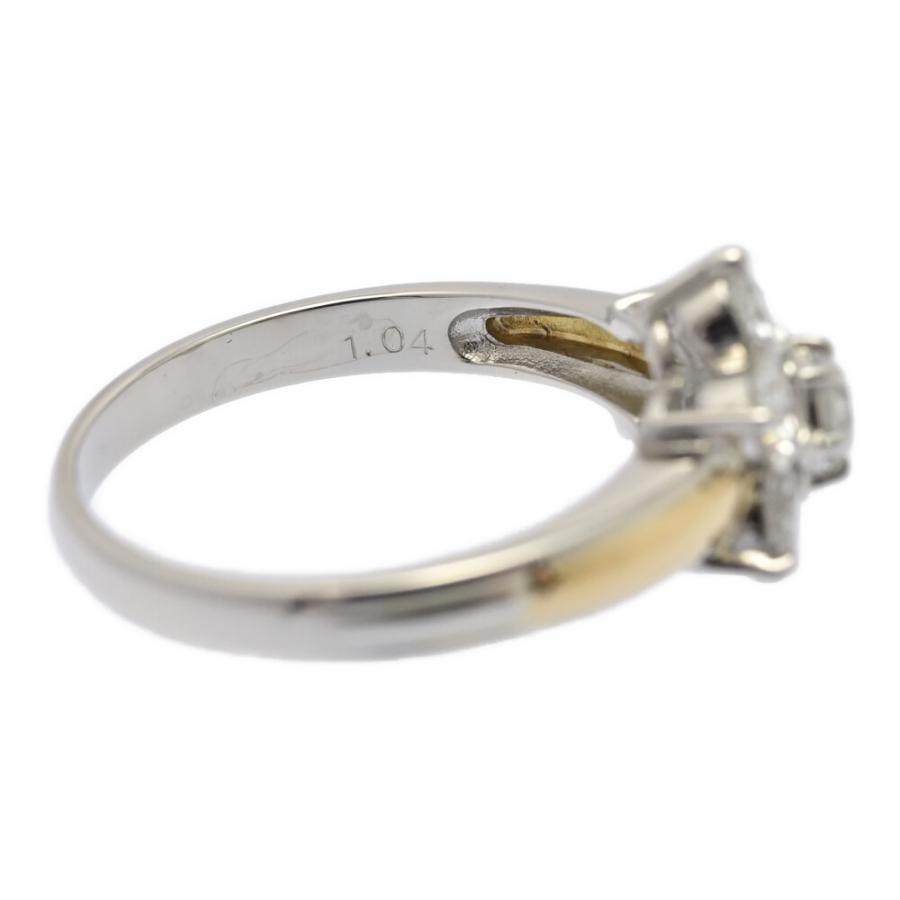 1.04ct フラワーモチーフ ダイヤモンド リング 指輪 K18 750×Pt900