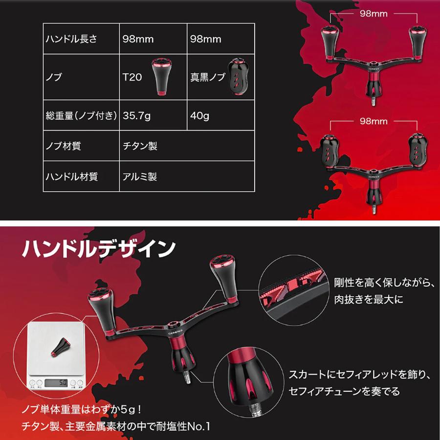 ゴメクサス ダブルハンドル セフィア MYS98T20BKRD2 シマノ スピニング