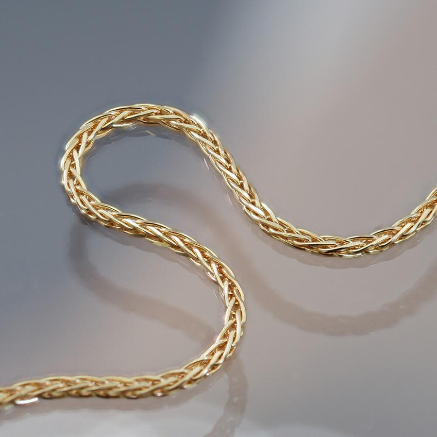 ブレスレット チェーン 18金 イエローゴールド 4面カットスパイク