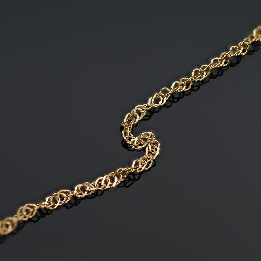 ネックレス チェーン 18金 イエローゴールド スクリューチェーン 幅0.9