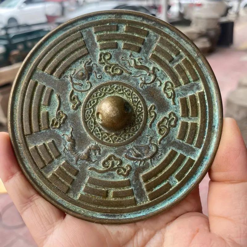 八卦羅盤 青銅鏡 ヴィンテージ調 八卦 四神獣 銅鏡 装飾品 現代工芸品