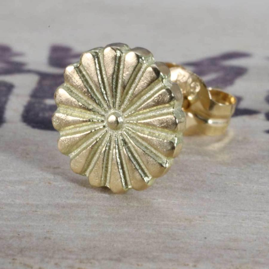 ピアス メンズ 片耳用 K18 龍頭 菊紋 ゴールドピアス 1ヶ シングル 金