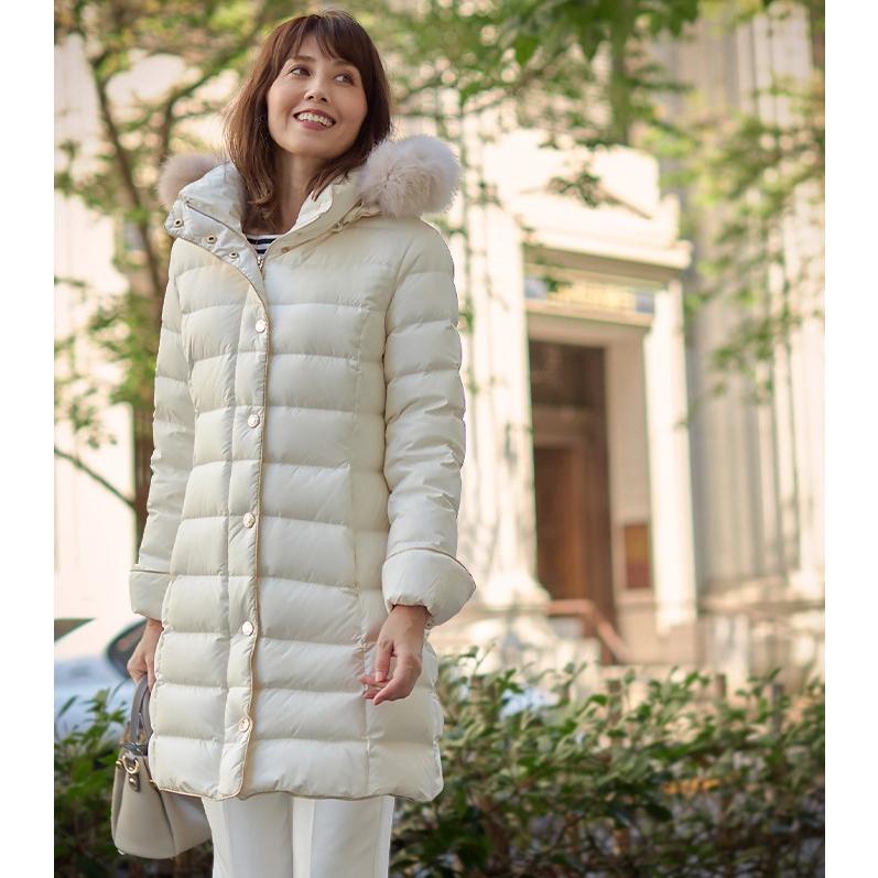 ダウンコート レディース ロング 3WAY フレア Aライン フード