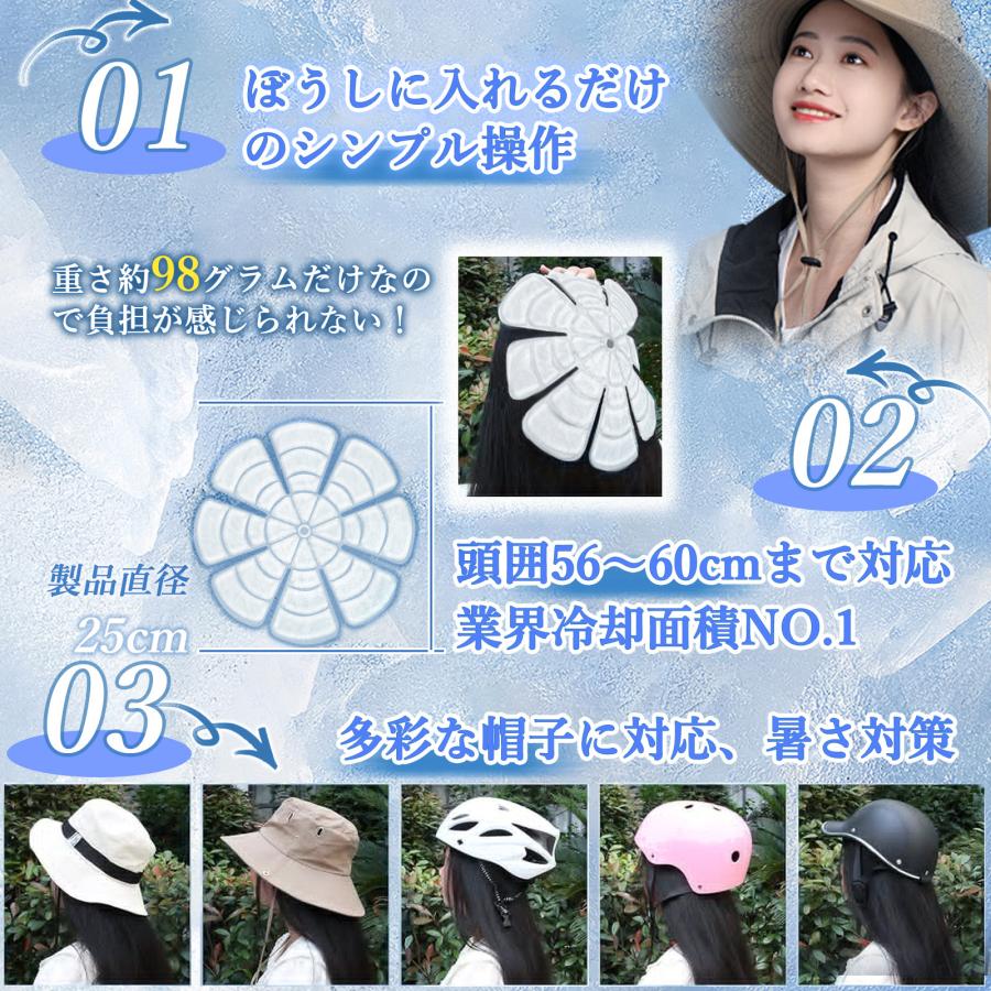 意匠登録済み】頭部冷却 PCMアイスキャップマット 冷却帽子パッド