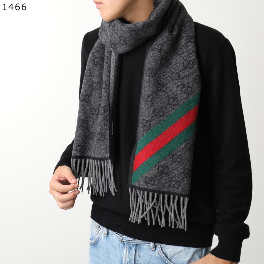 GUCCI（グッチ） マフラー 570603 3G200 メンズ GGロゴ フリンジ