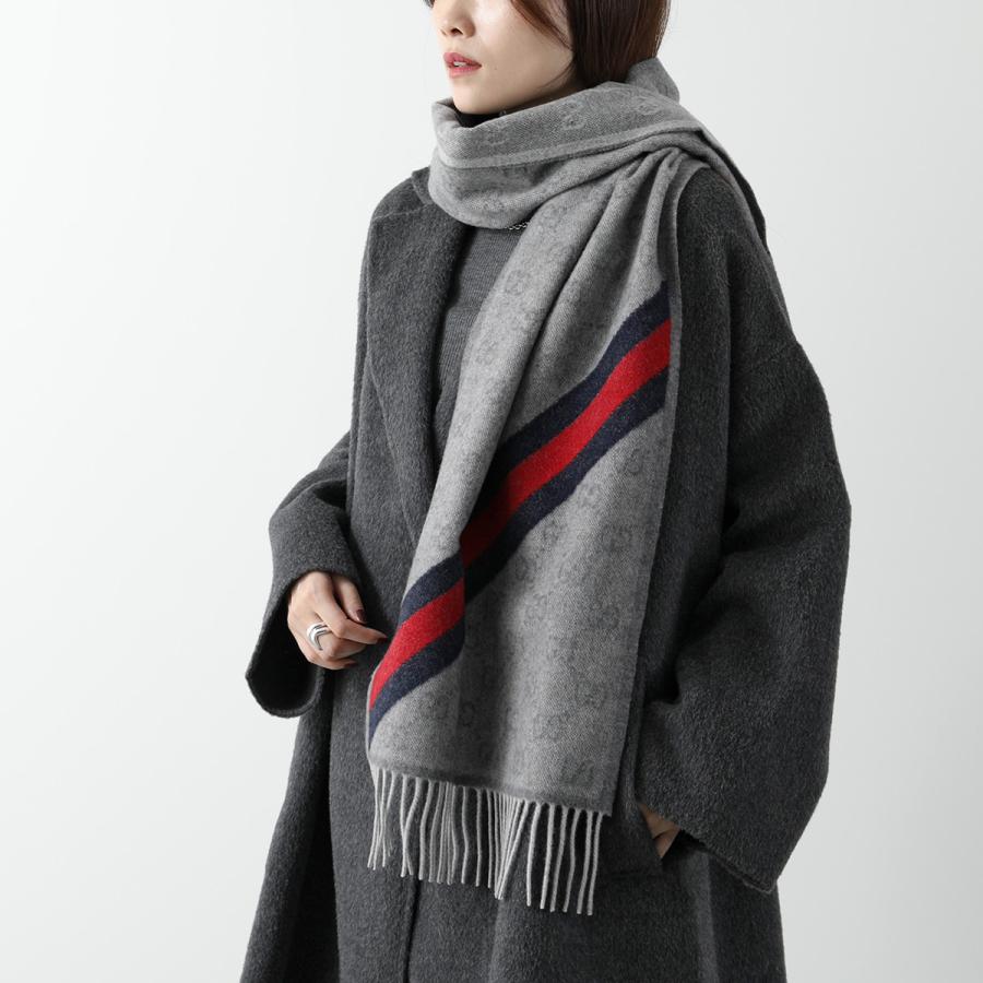 GUCCI（グッチ） マフラー 570603 3G200 メンズ GGロゴ フリンジ