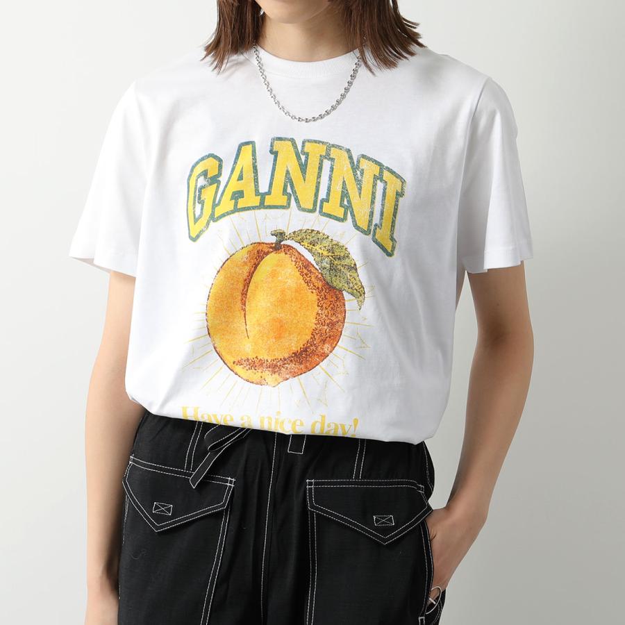 GANNI（ガニー） 半袖 Tシャツ Basic Jersey Peach Flower Relaxed T