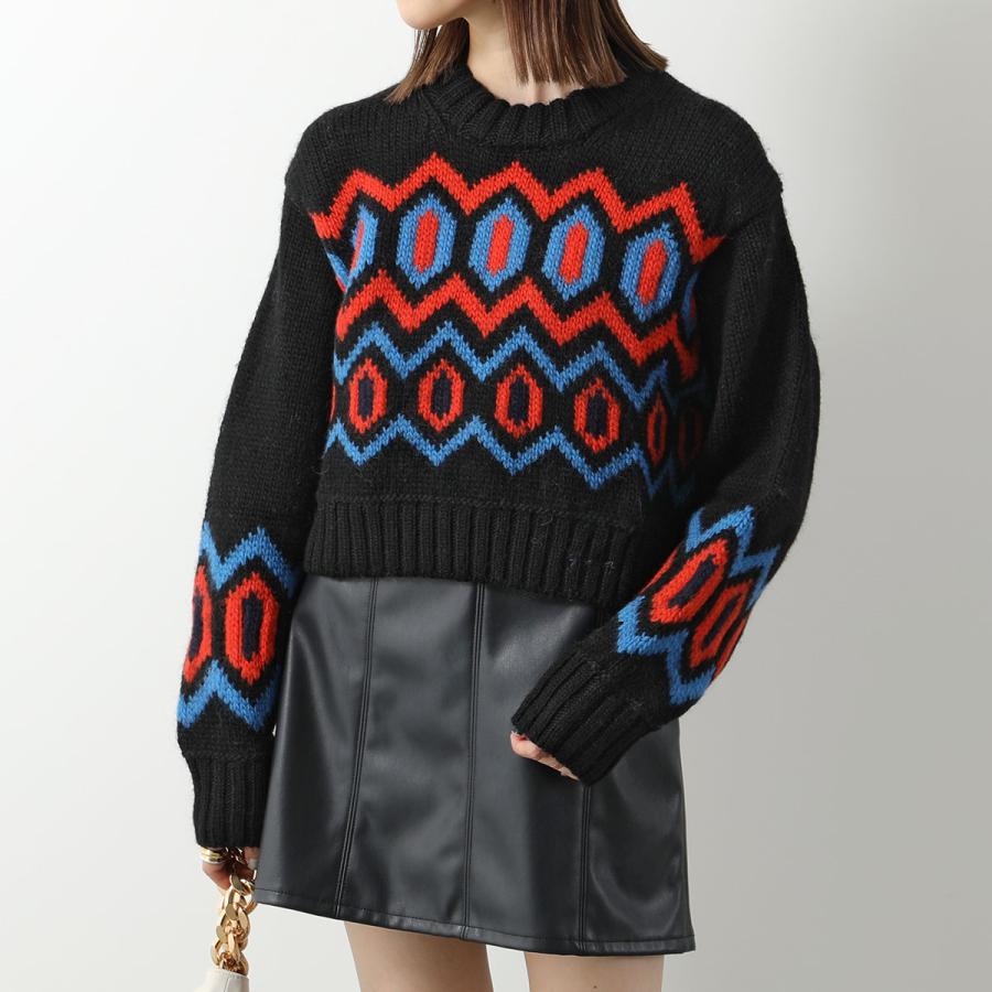 GANNI（ガニー） セーター Chunky Graphic Wool Cropped O-neck チャン