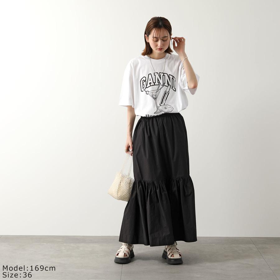 GANNI（ガニー） ロングスカート Cotton Poplin Maxi Flounce Skirt