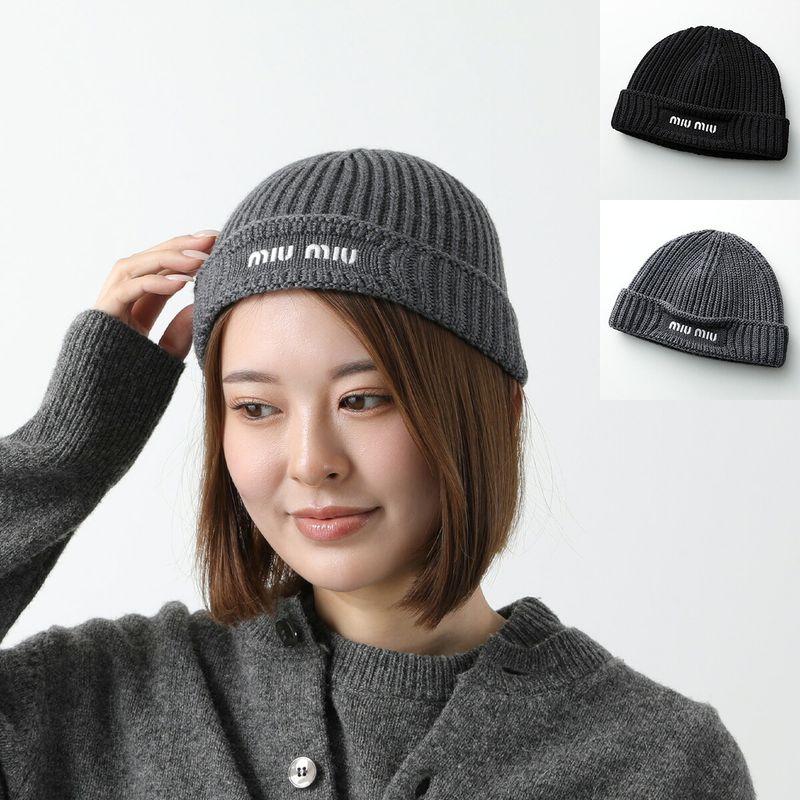 miu miu（ミュウミュウ） ニット帽 5HC375 2CSF レディース ニット