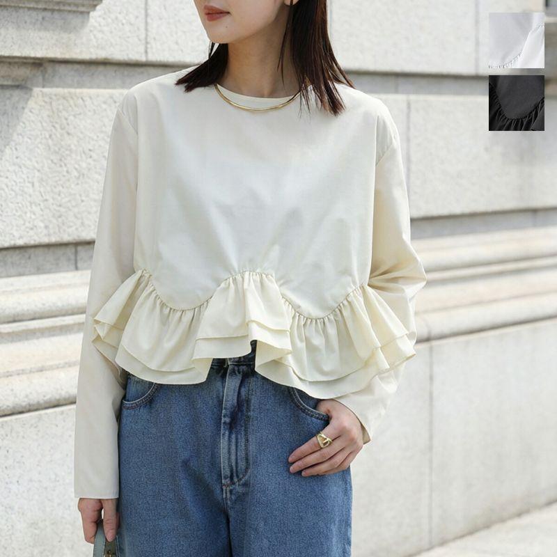 anana（アナナ） ブラウス a56-001 レディース フリル クルーネック