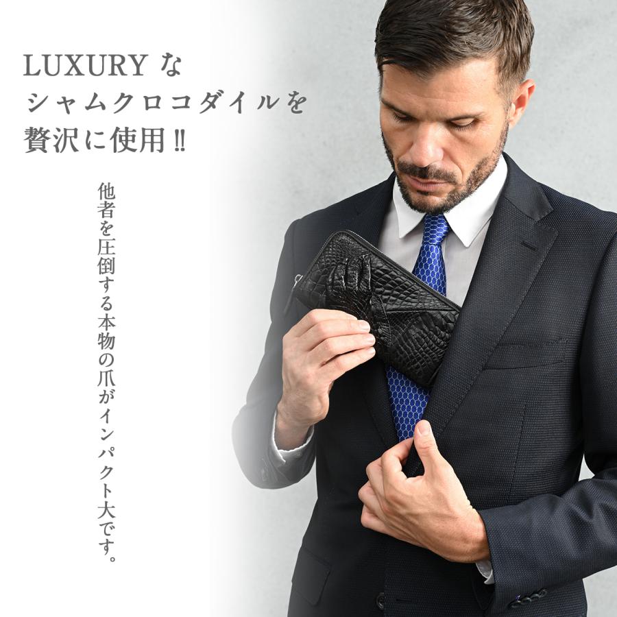 本革 爪付きクロコダイル革パッチワーク財布 長財布 ワニ 手 鰐 レザー