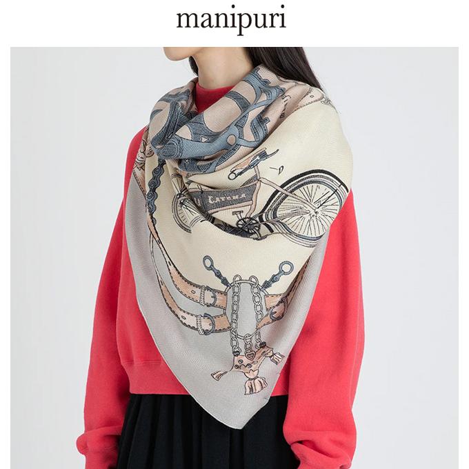 manipuri マニプリ ＜ウールシルクストールヘリンボーン織120