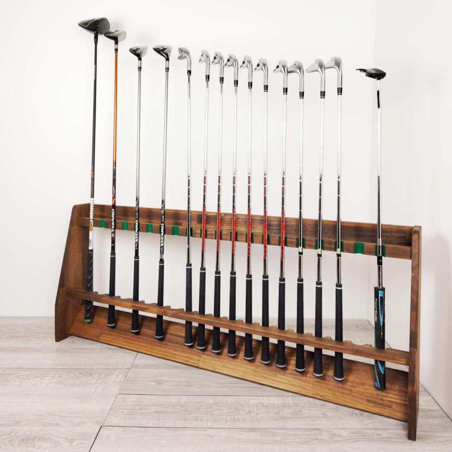 WOODWORKS ゴルフクラブスタンド 20本掛 (色：ブラウン)木製 日本製