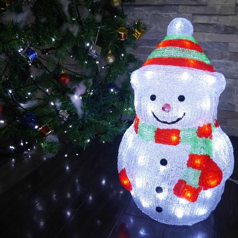 イルミネーション LED USB 可愛い雪だるま42cm クリスマス スノーマン