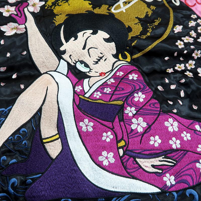 絡繰魂 粋 桜月夜 Betty Boop スカジャン ベティ・ブープ 総刺繍