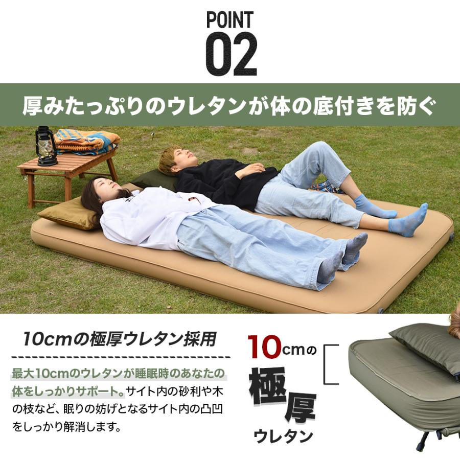 WAQ WAQ RELAXING CAMP MAT (ダブルサイズ) 【一年保証】厚み10cm 車