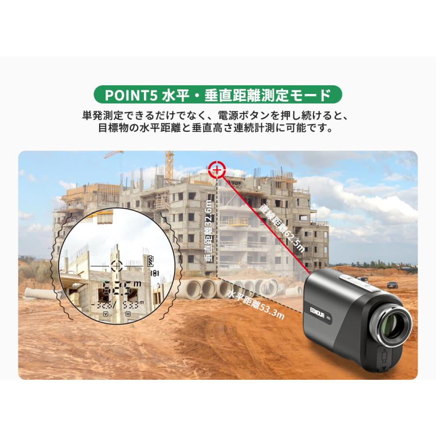 EENOUR ゴルフ距離計 レーザー距離計 ミニ EENOUR U800+ 3点間距離測定