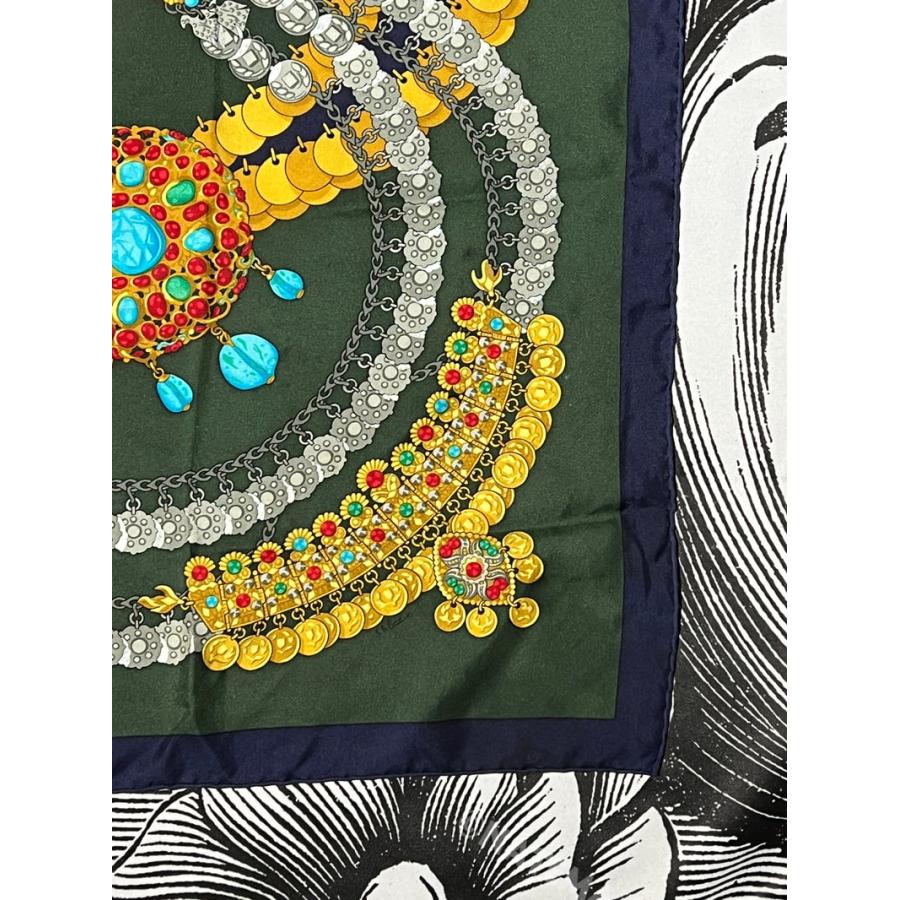 HERMES（エルメス） 中古 スカーフ 90 カレ HERMES KOSMIMA 宇宙 緑