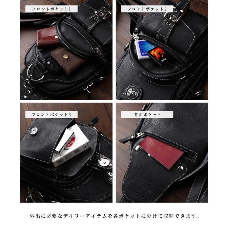 本革 ボディバッグ リュック 2WAY ワンショルダーバッグ 斜めがけ