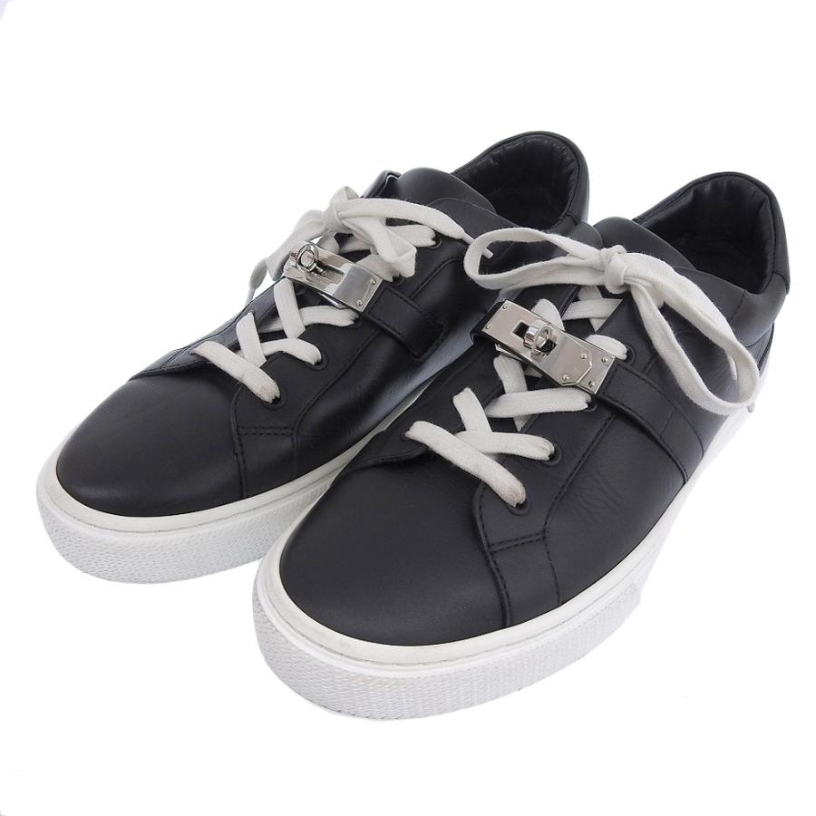 HERMES エルメス デイ シルバー金具 レザー スニーカー メンズ