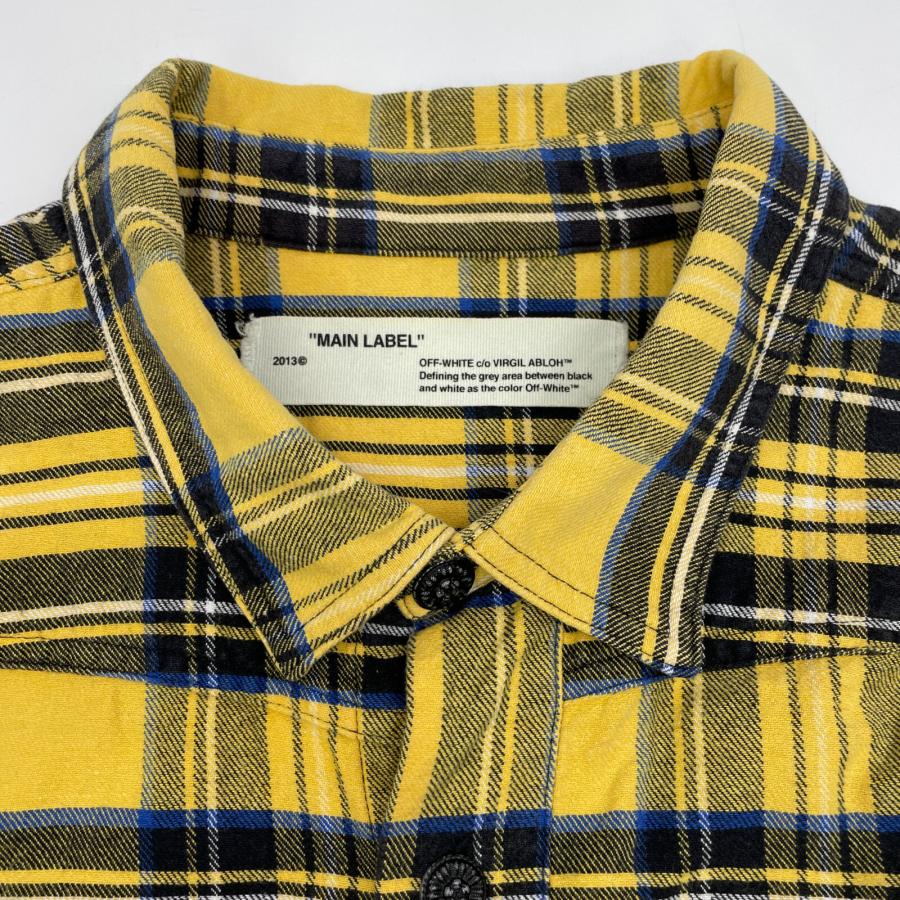 OFF-WHITE オフホワイト イエロー チェック スプレーシャツ イエロー