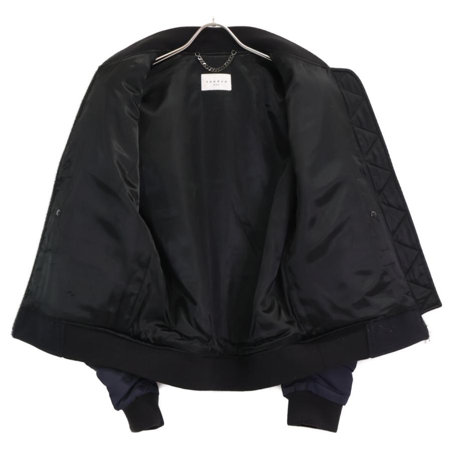 sandro サンドロ V5690W ネイビー リバーシブル ボンバージャケット M