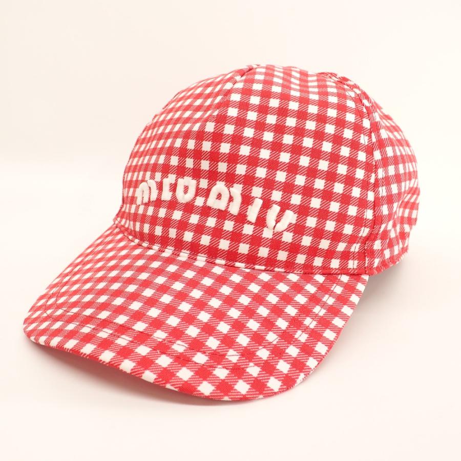miu miu（ミュウミュウ） 美品 5HC1792B4L ギンガムチェック柄 ロゴ