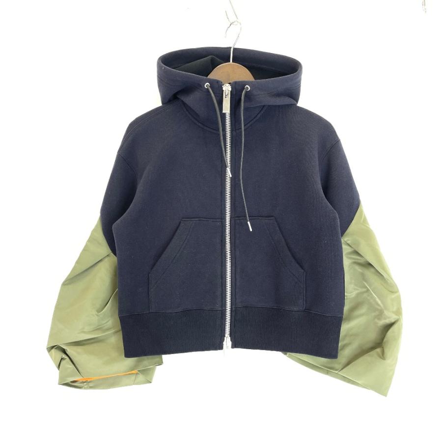 sacai（サカイ） 23年 ブラック×カーキ Sponge Sweat x Nylon Twill